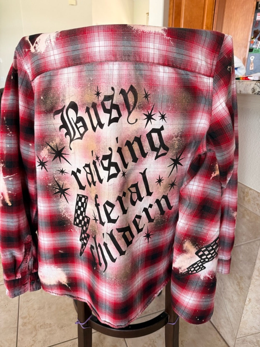 Bleached and Hand Painted
